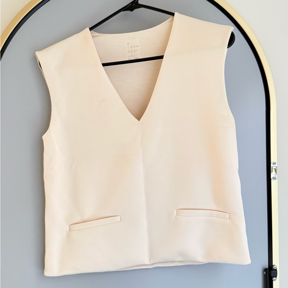 A New Day Cream V-Neck Top